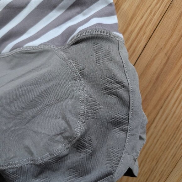 EUC Rabbit Catch Me If You Can Running Shorts Large Silver Filigree Stripe gray - Picture 5 of 11